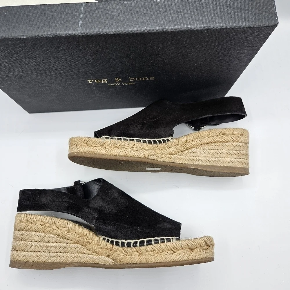 NWB Rag & Bone Calla black suede sandals size 7.5